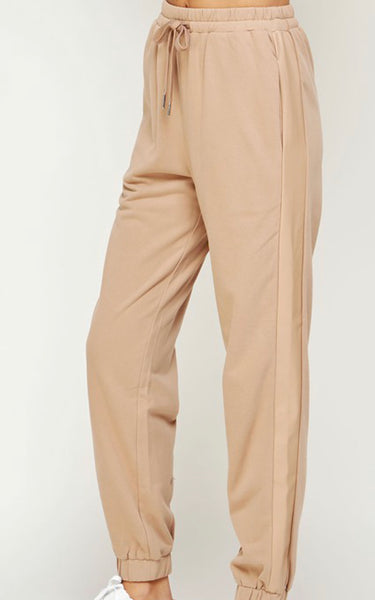 Creme de la Cream Faux Leather Jogger Set