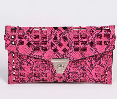 Snake skin Cut out clutch