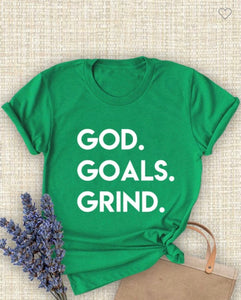 GOD. GOALS. GRIND Stylish Tee